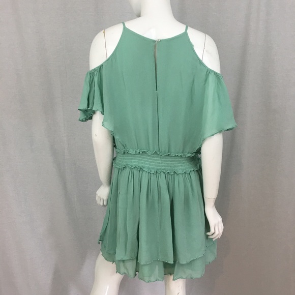 SOLD XL Anthro Maeve Green Elisa Ruffle Mini Dress - Picture 7 of 8